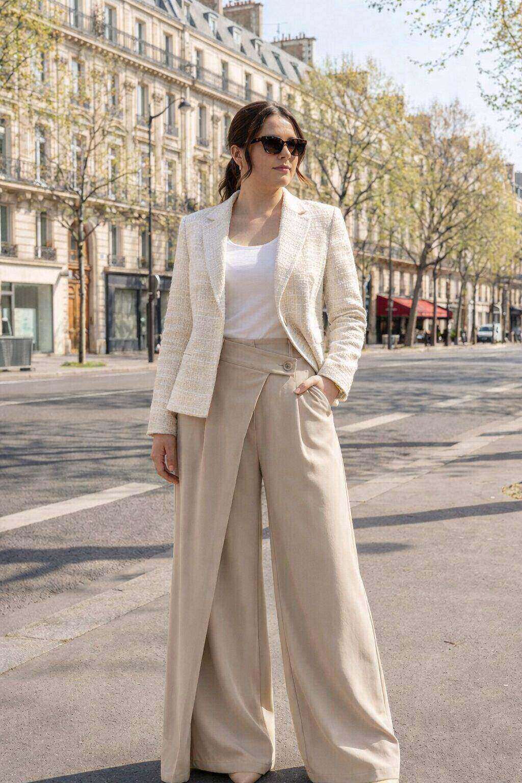 Großhändler Amy&Clo - PLUS SIZE Fließende Asymmetrische Hose