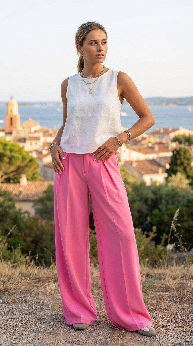 Grossista Amy&Clo - Pantaloni ampi a pieghe