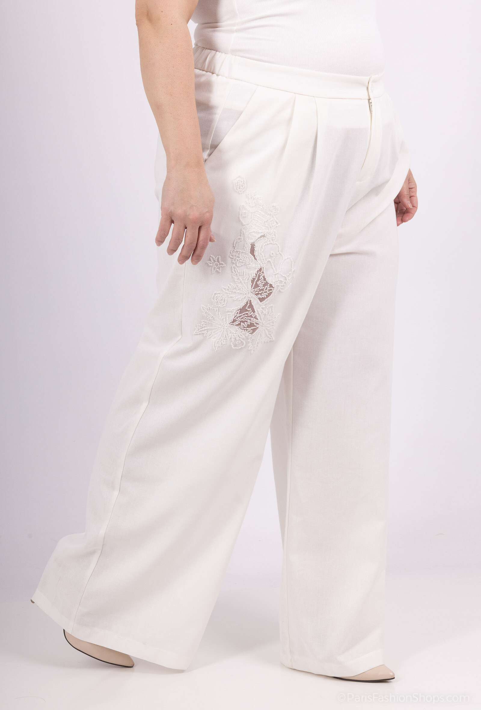 Wholesaler Amy&Clo - More size wide pants embellished