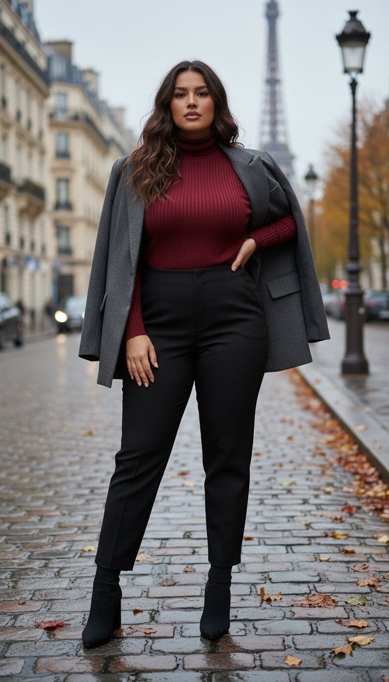 Pantalon ample taille haute, doté de poches latérales pratiques. Sa coupe fluide est parfaite pour toutes les silhouettes. Ce modèle présente un léger pli au niveau des jambes et une fermeture à bouton à l'avant, idéal pour un look chic et décontracté.