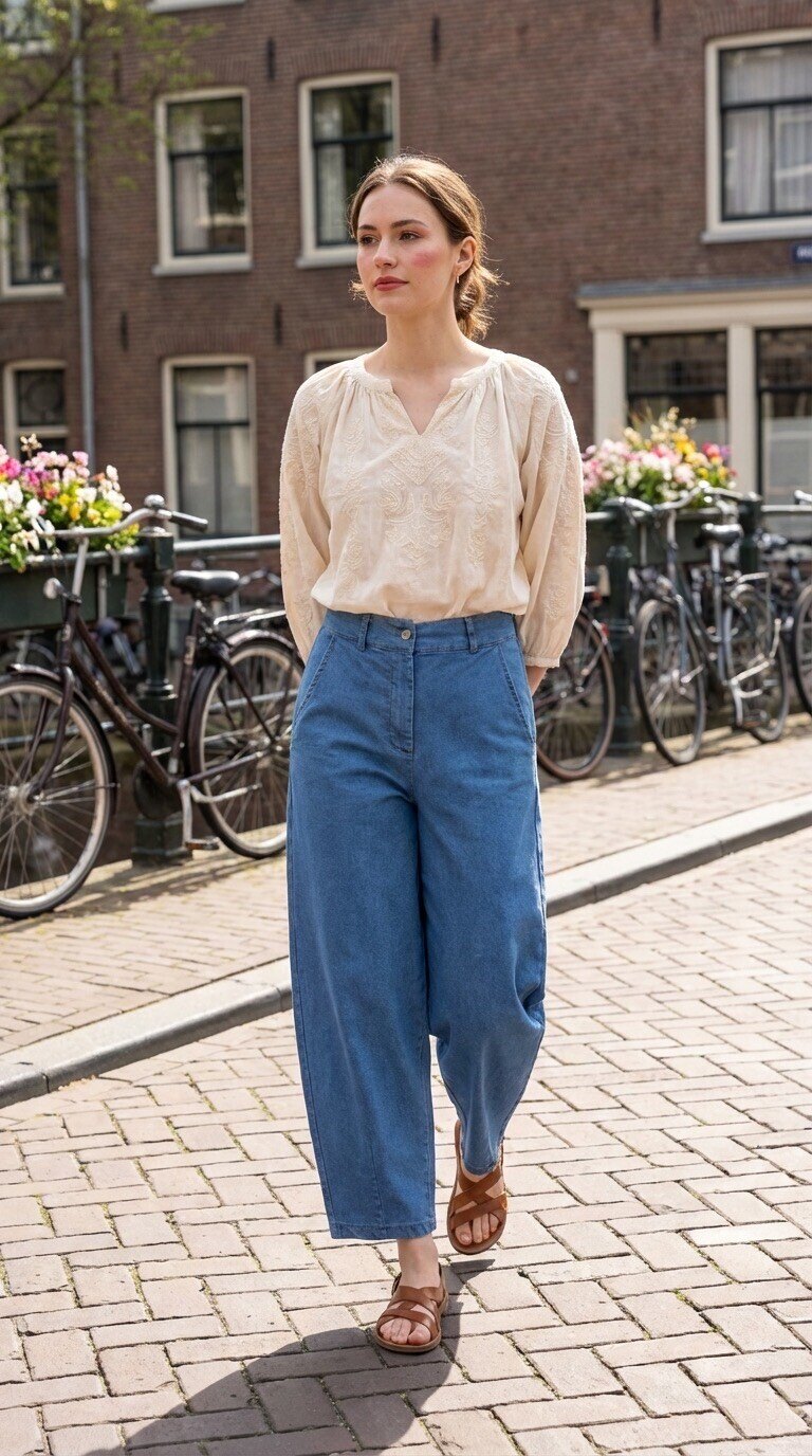 Grossista Amy&Clo - Pantaloni Barell in Denim