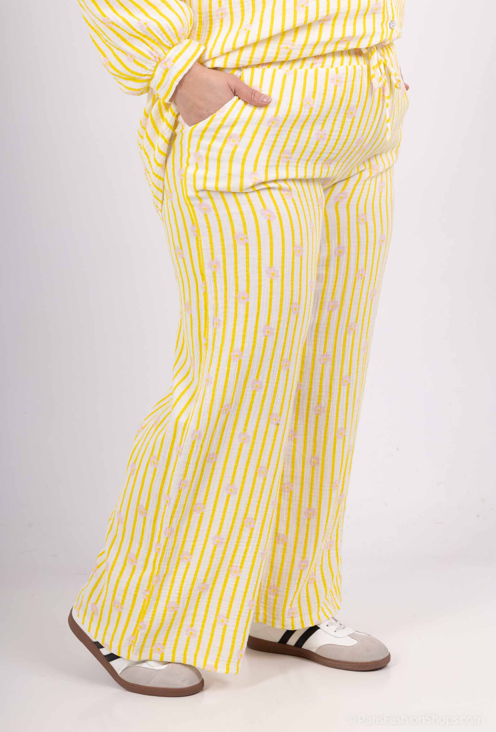 Wholesaler Amy&Clo - More Size Printed Pants Elastic Size