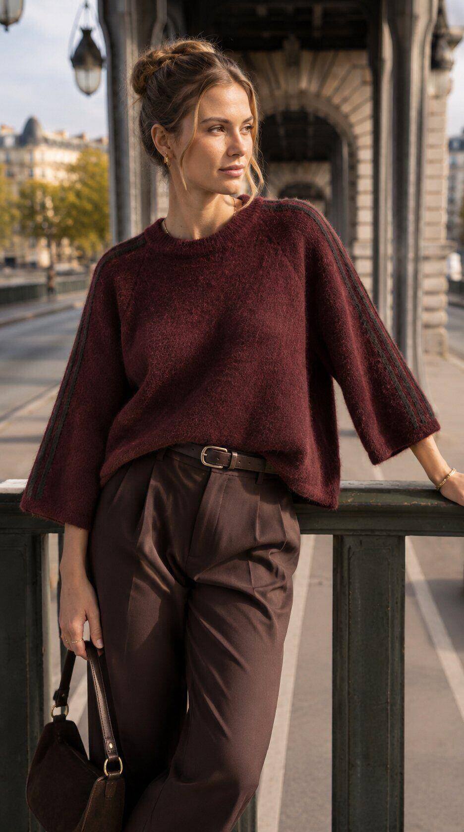Großhändler Amy&Clo - Wollpullover mit gestrickten Streifen