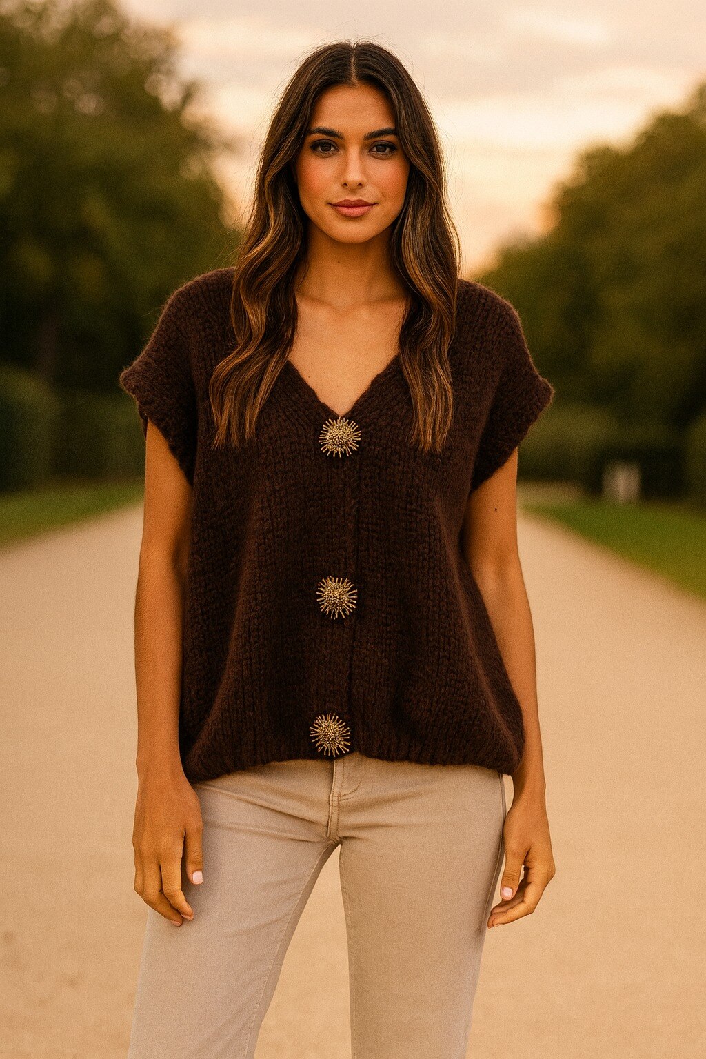 Grossista Amy&Clo - Cardigan senza maniche in mohair