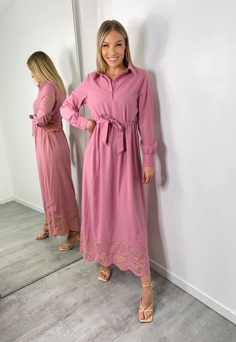 Grossiste Amy&Clo - Robe longue à broderie