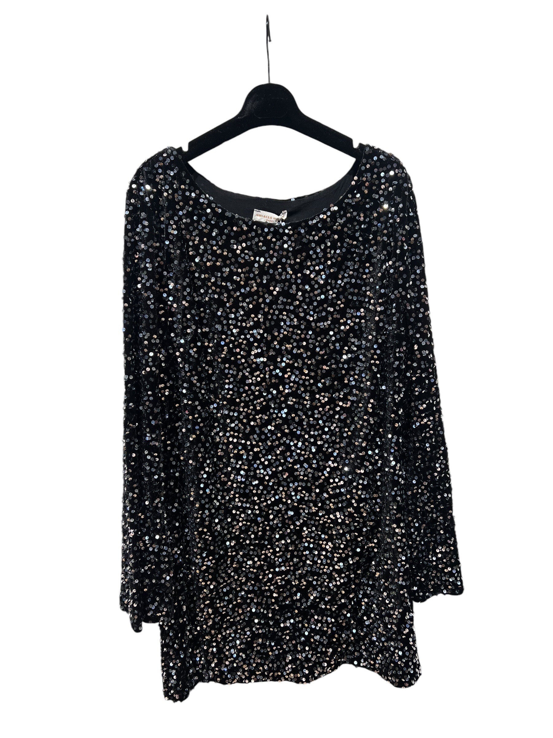 Großhändler Amy&Clo - Kurzes Kleid aus Samt und Pailletten