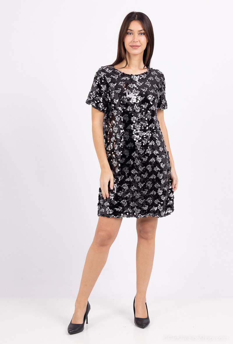 Großhändler Amy&Clo - Kurzes, gefüttertes Paillettenkleid