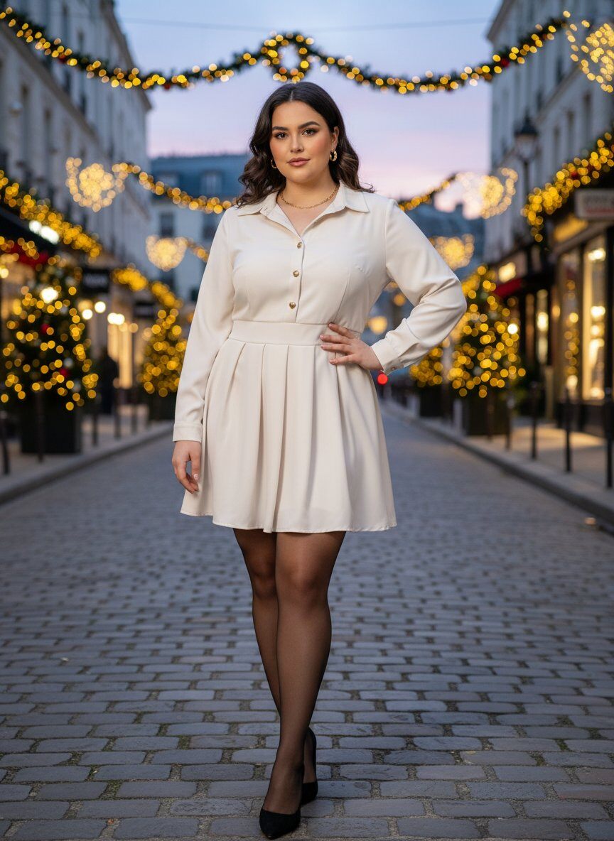 Wholesaler Amy&Clo - Pleated Shirt Dress