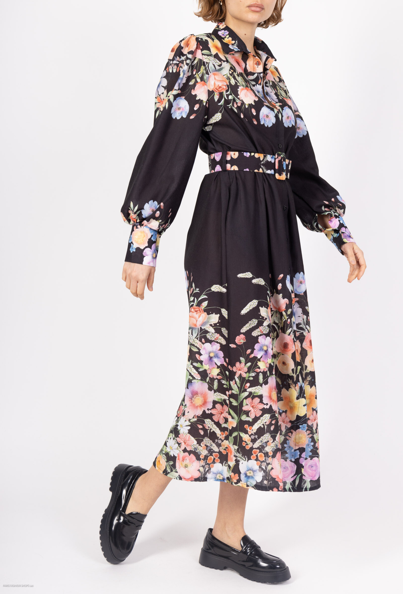 Wholesaler Amy&Clo - Floral linen dress in linen