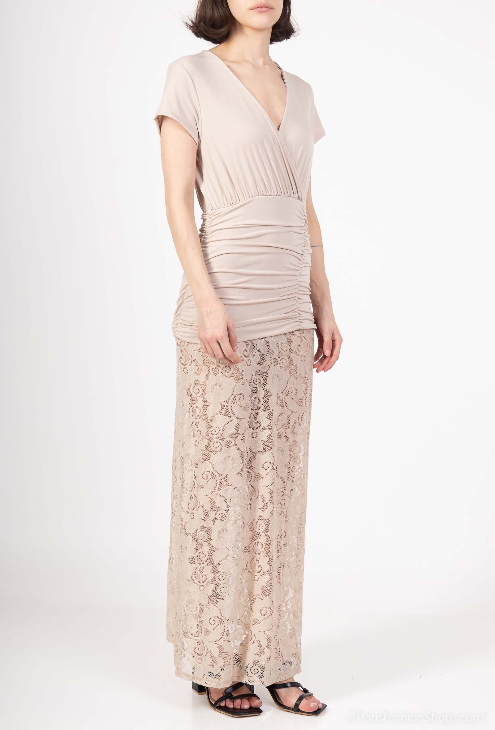 Wholesaler Amy&Clo - Long dress with lace details