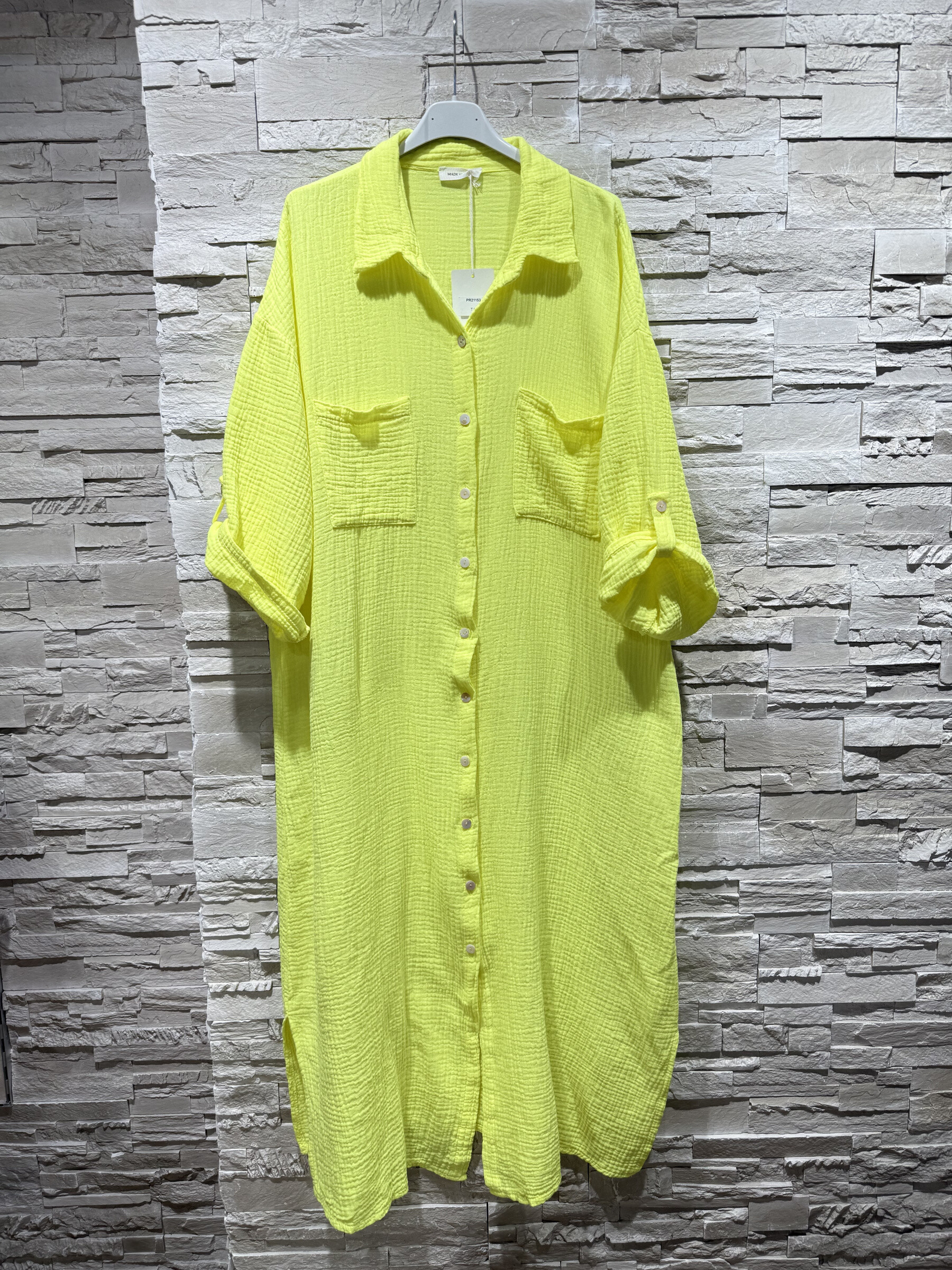 Grossiste Amy&Clo - Shirtdress à Manches 3/4 en Coton