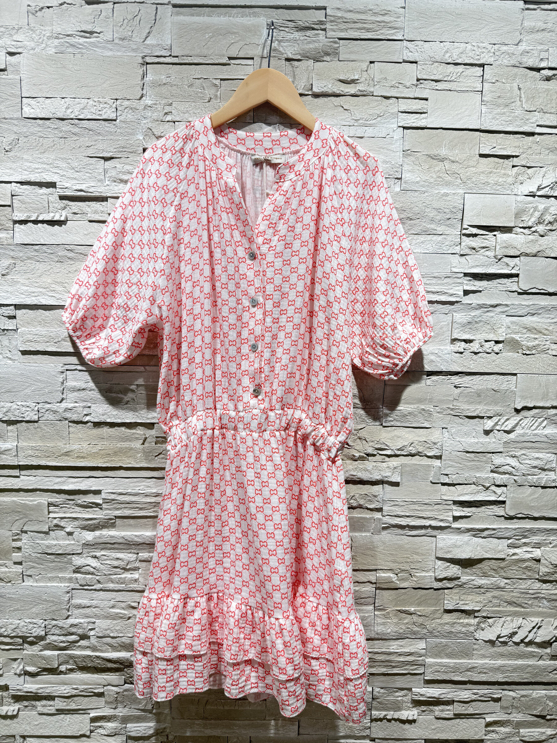 Grossista Amy&Clo - Abito camicia stampato dal design essenziale