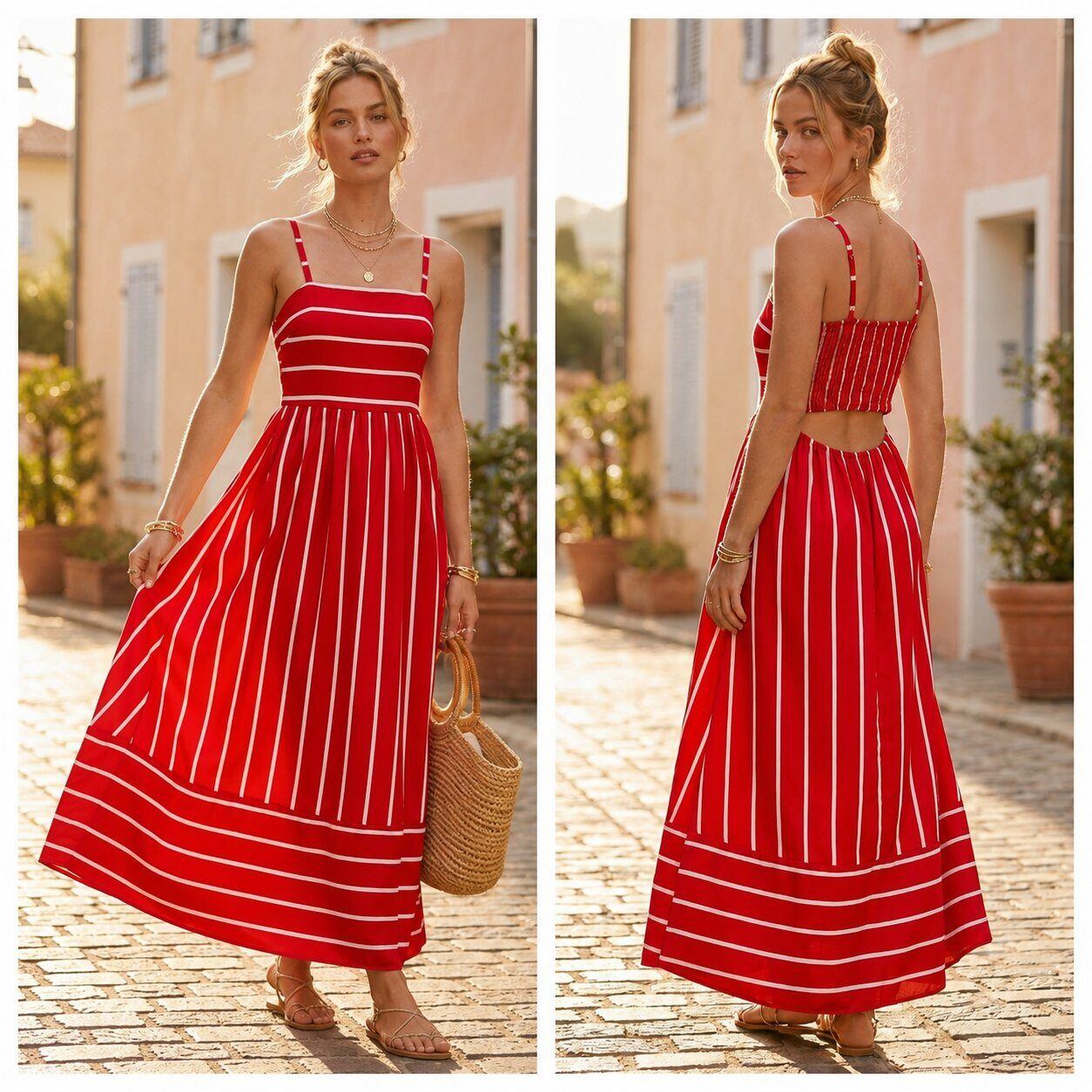 Grossiste Amy&Clo - Robe longue à rayures