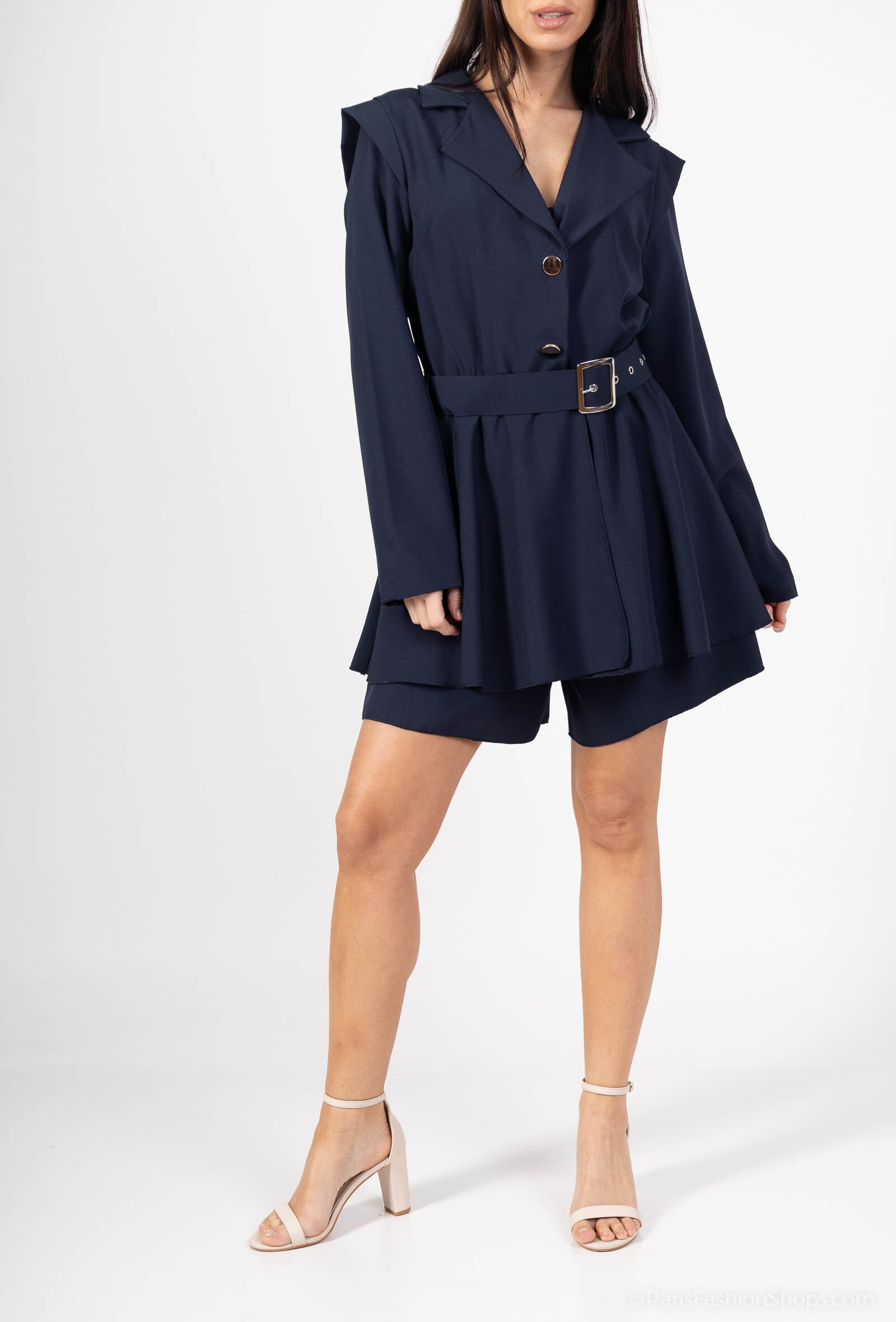 Wholesaler Amy&Clo - Playsuit with Gathered skirt and adjustable belt