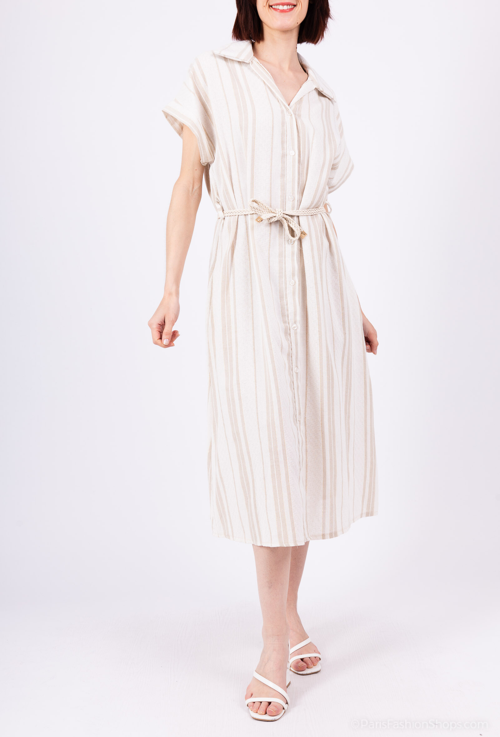 Wholesaler Amy&Clo - Linen cotton shirt dress