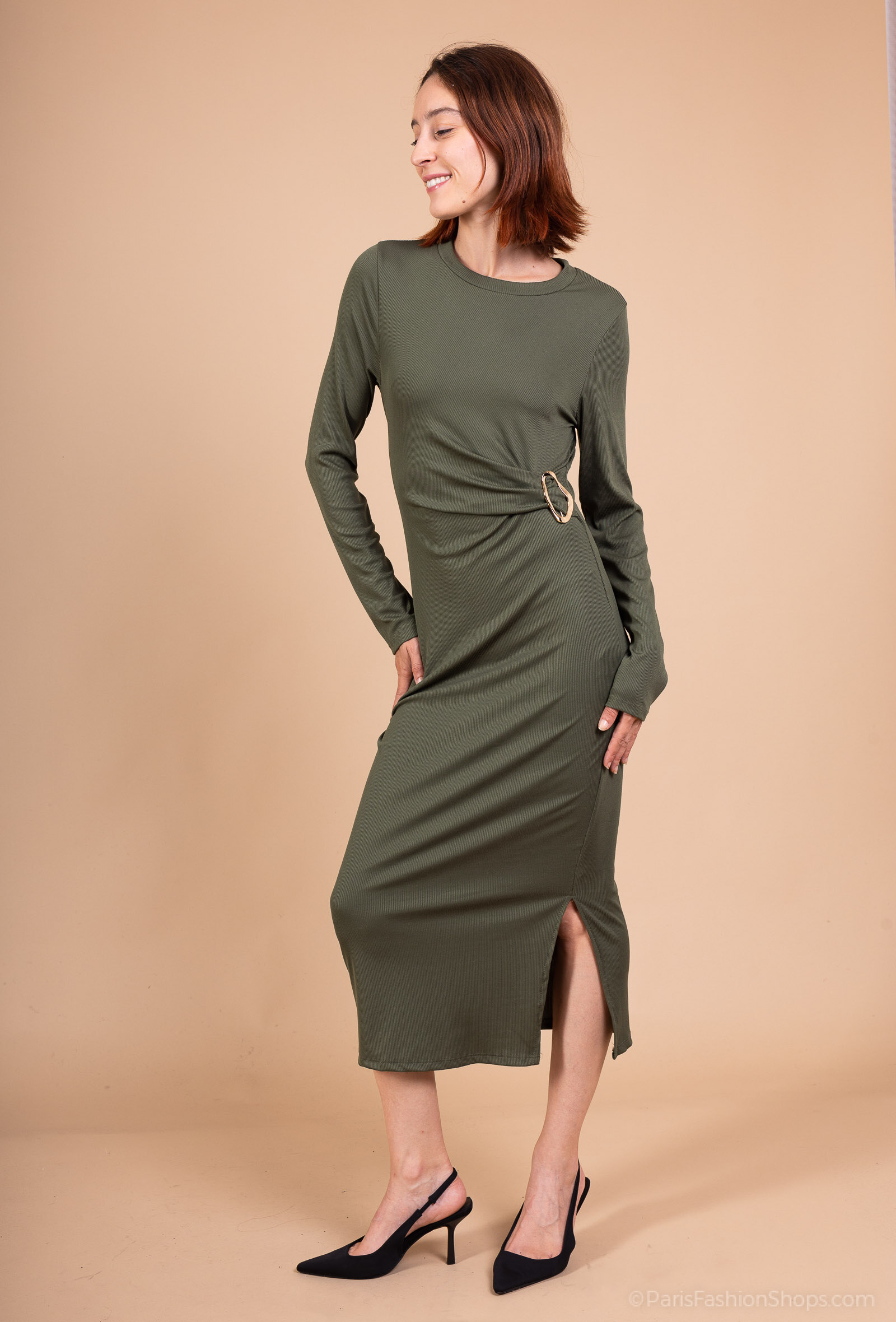 Wholesaler Amy&Clo - Long Jersey Wrap Dress