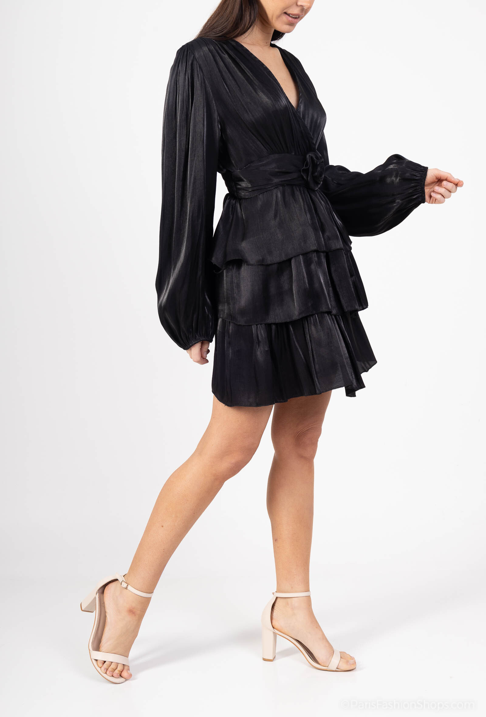 Wholesaler Amy&Clo - Stewed dress with 3D flowers