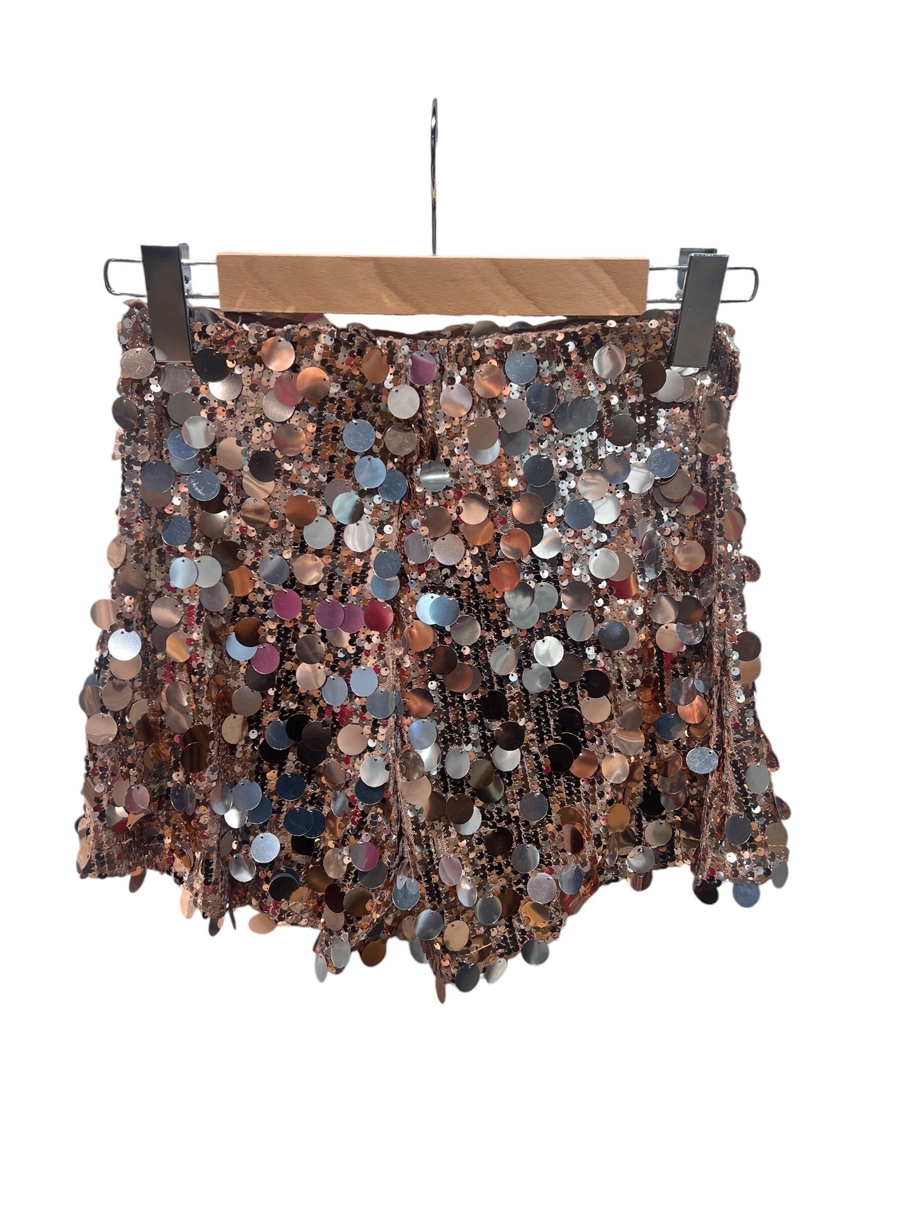 Grossiste Amy&Clo - Short en gros sequins avec taille élastique, doublé en viscose, taille unique