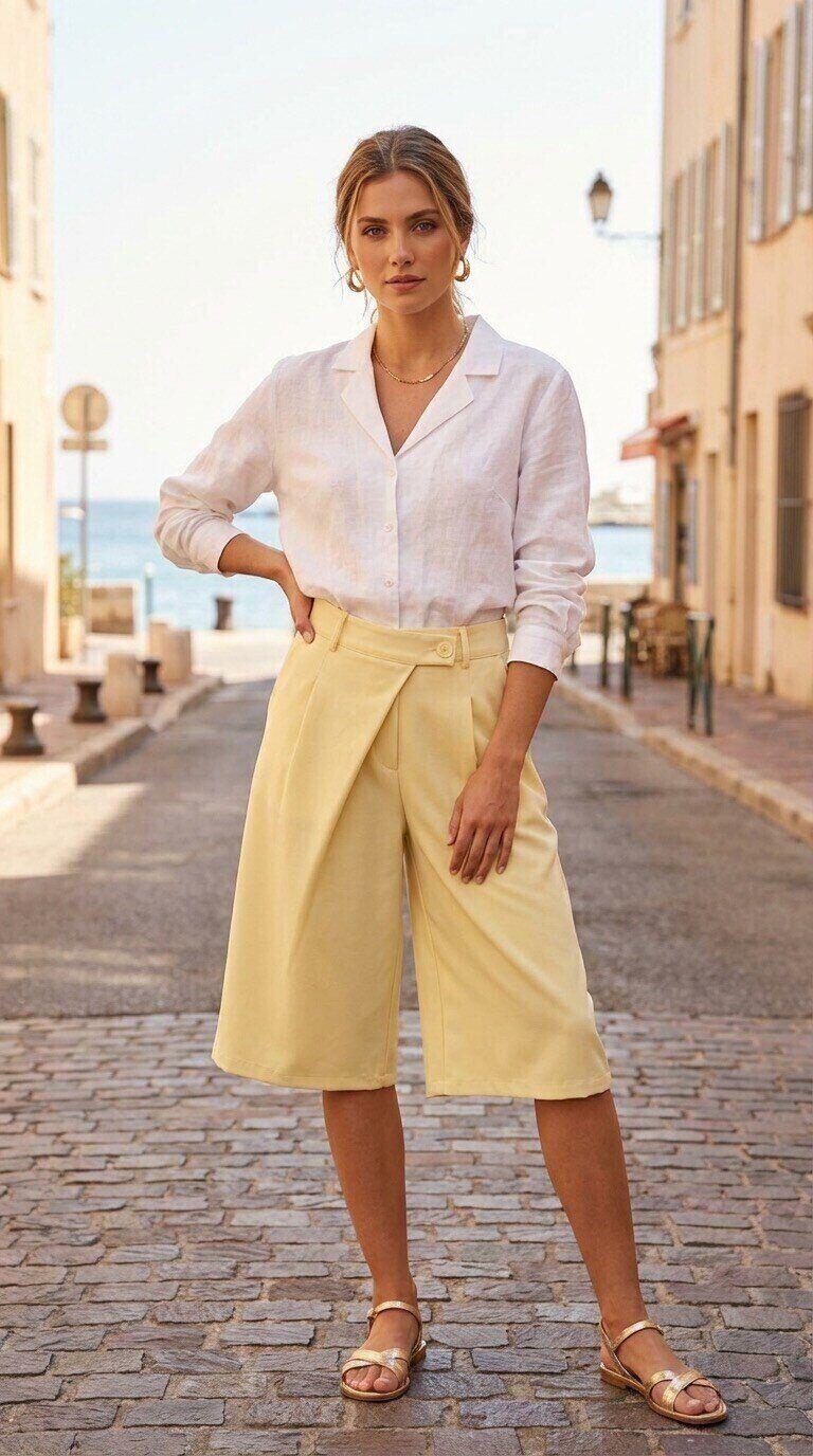 Grossista Amy&Clo - Shorts svasati con vita elastica