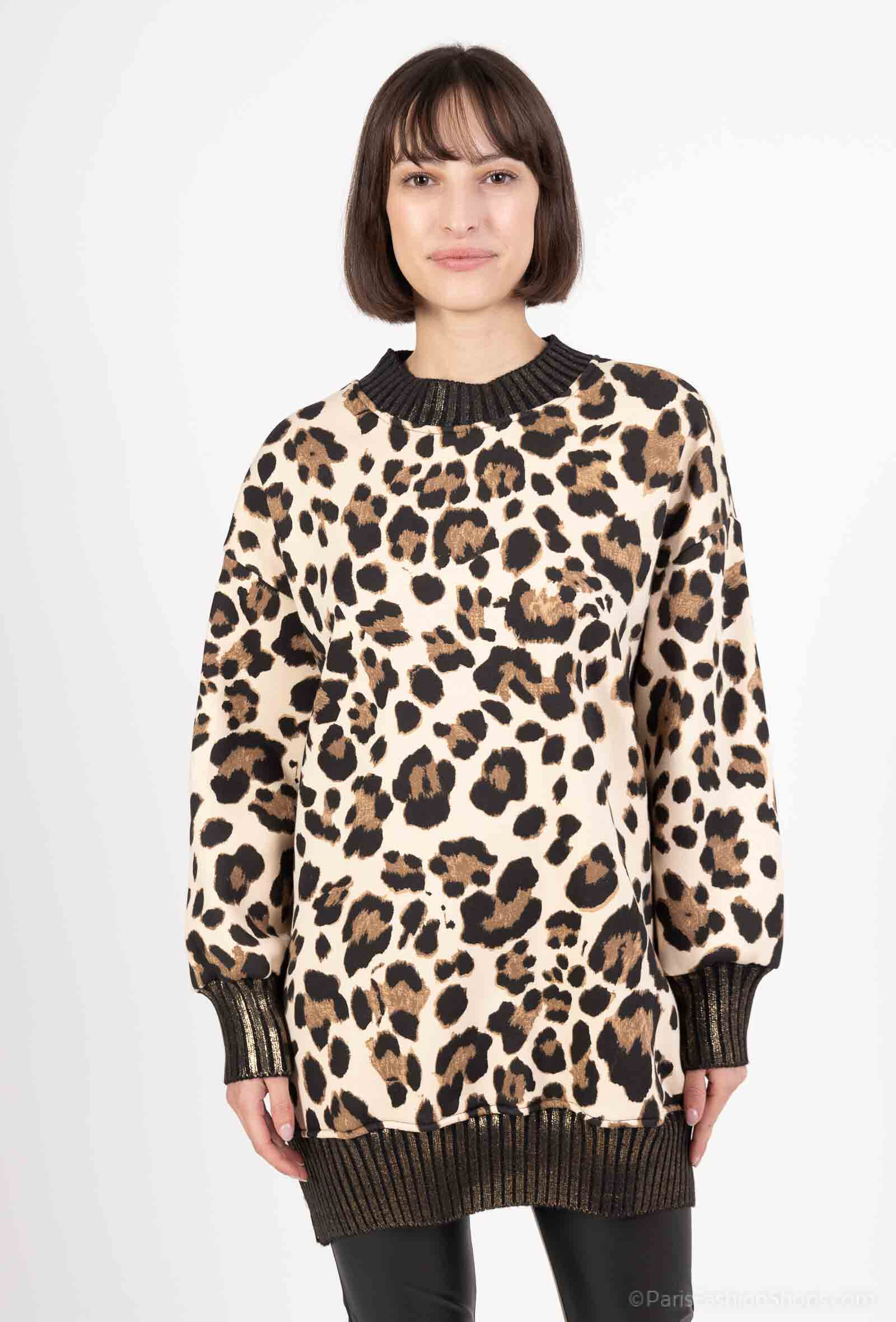Grossiste Amy&Clo - Sweat imprimé animal oversize femme