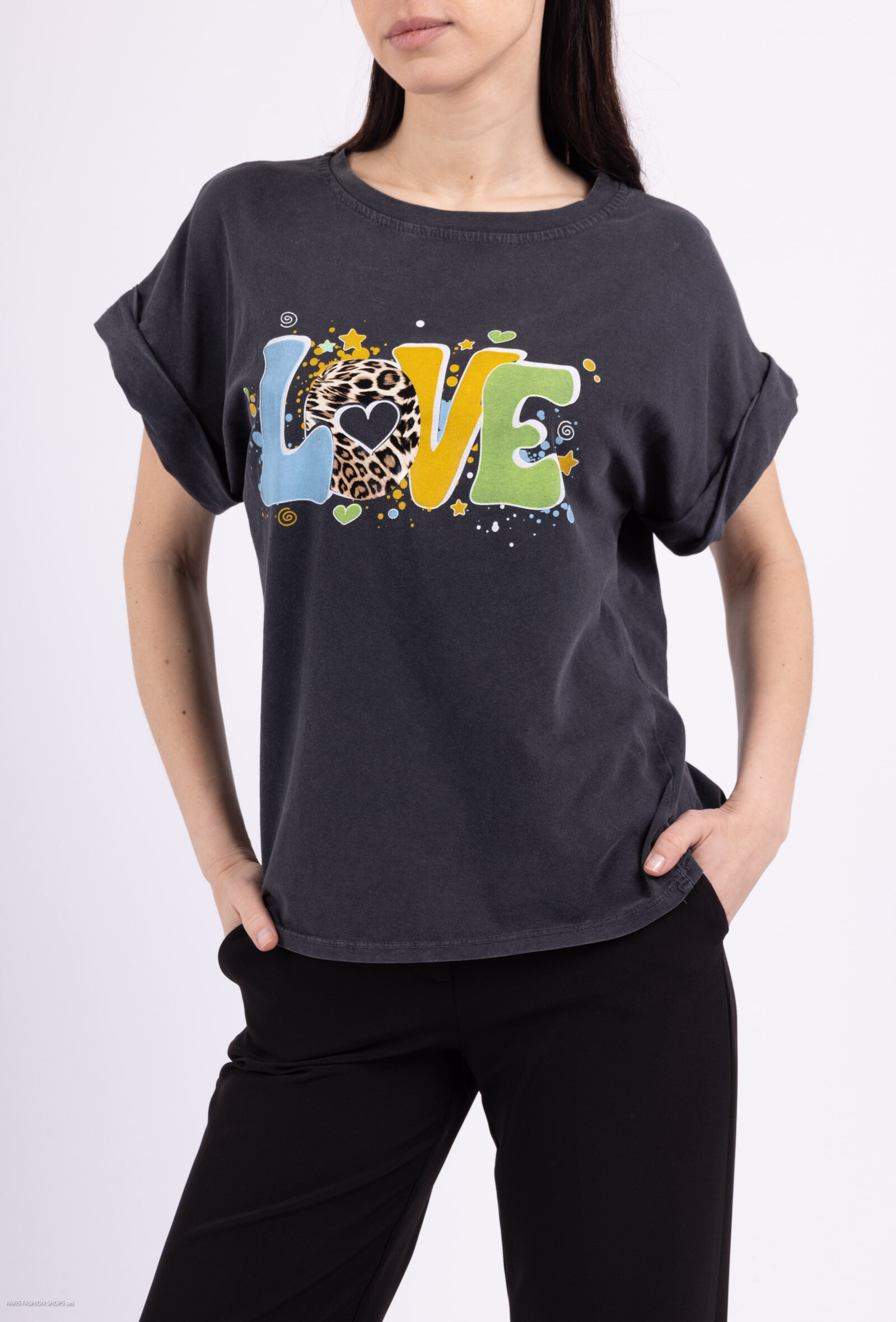 Wholesaler Amy&Clo - "Love" t-shirt with colorful print