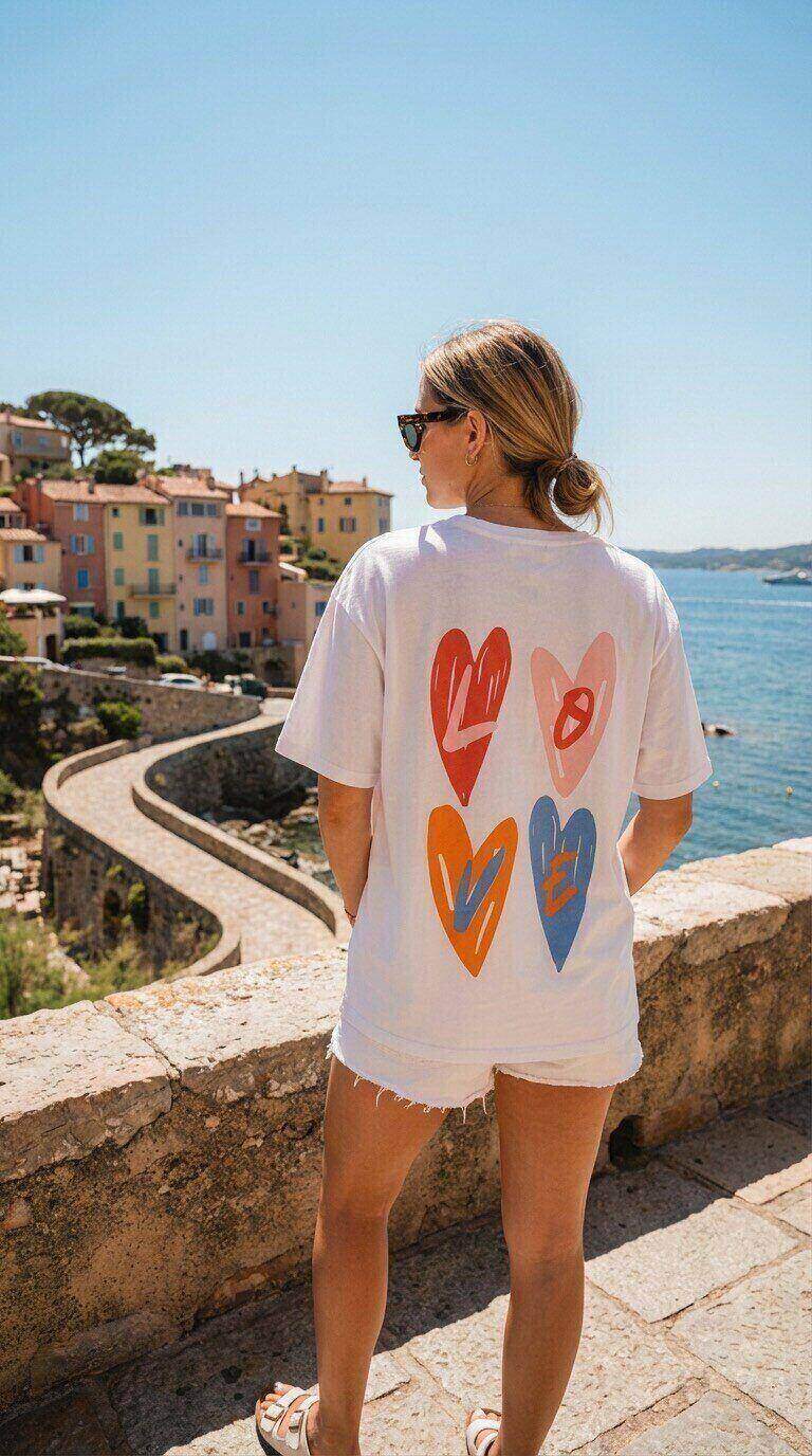 Mayorista Amy&Clo - Camiseta de algodón estampada LOVE