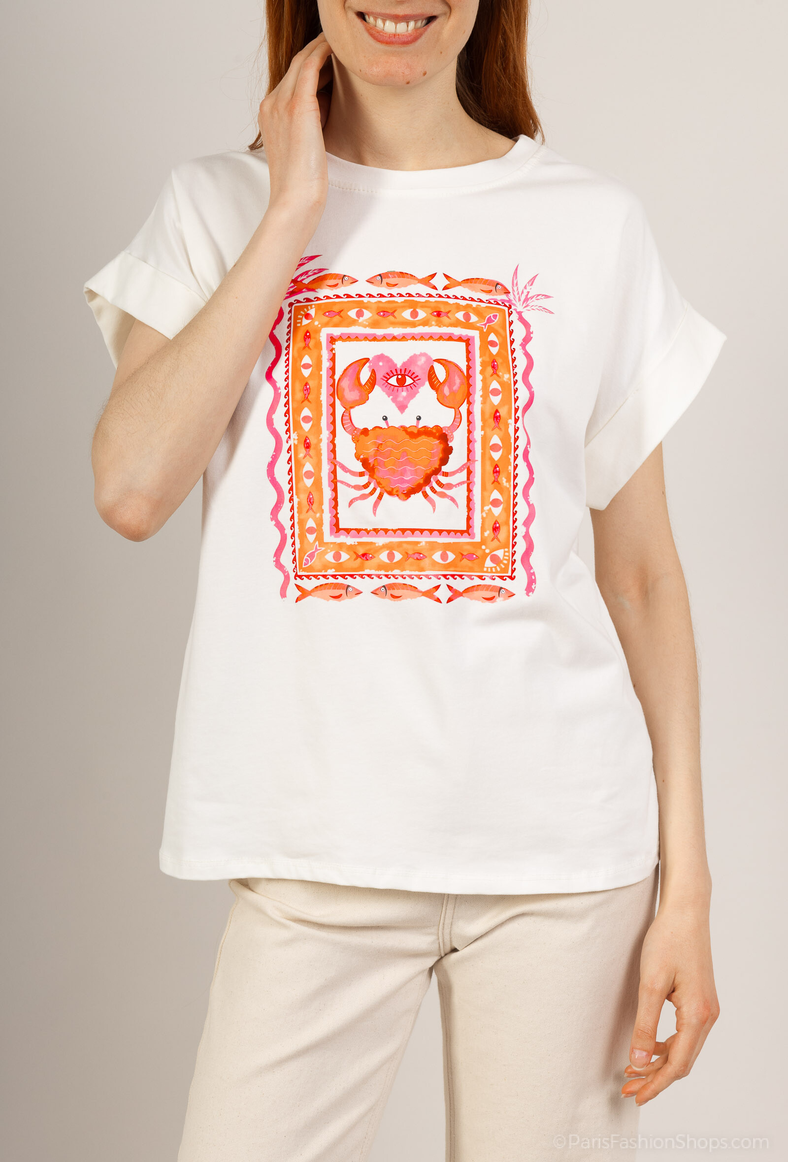 Wholesaler Amy&Clo - Crab printed t-shirt