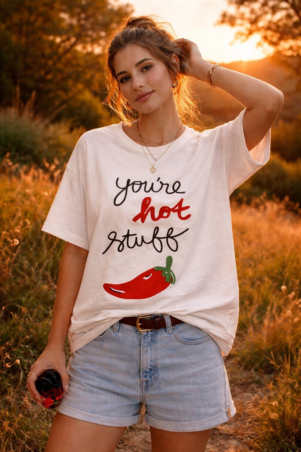 Mayorista Amy&Clo - Camiseta Oversize You’re Hot Spicy