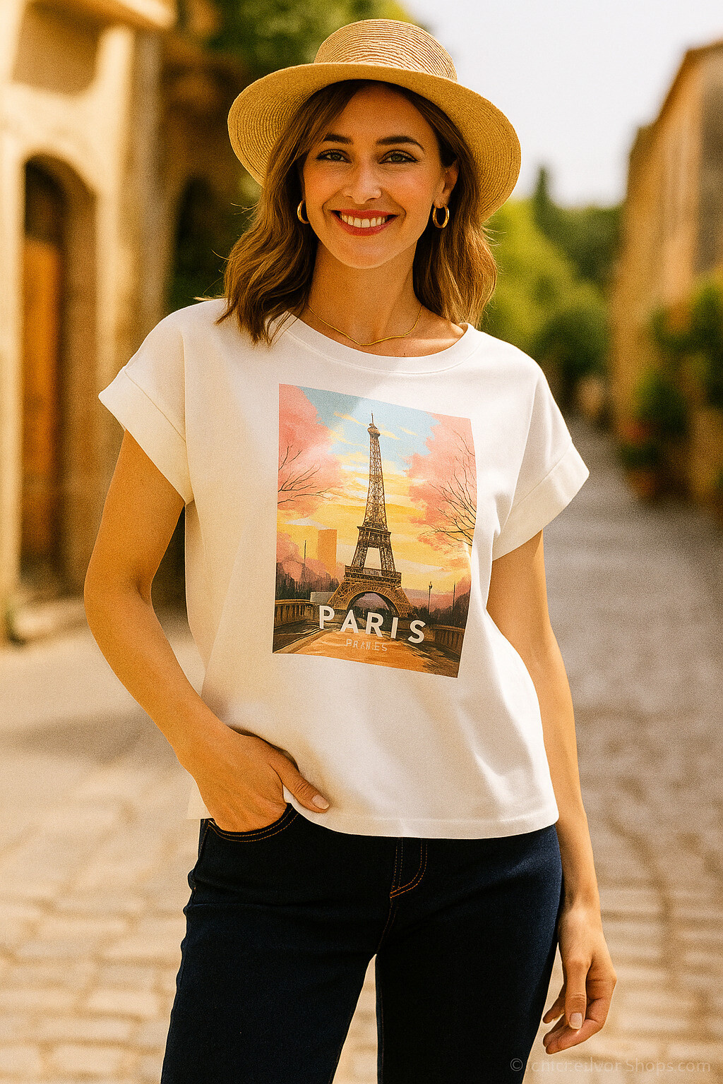 Grossiste Amy&Clo - T-shirt 'Paris' Imprimé Éiffel