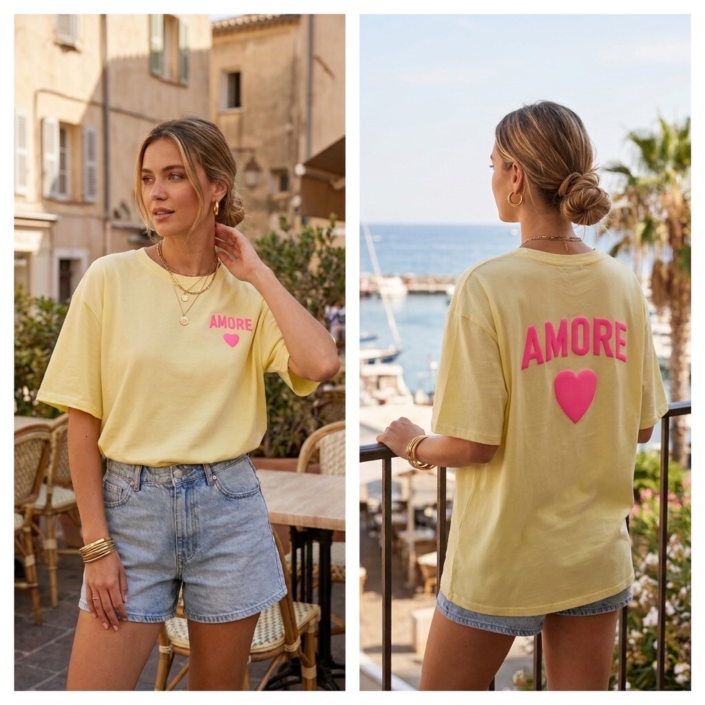 Mayorista Amy&Clo - Camiseta Oversize AMORE