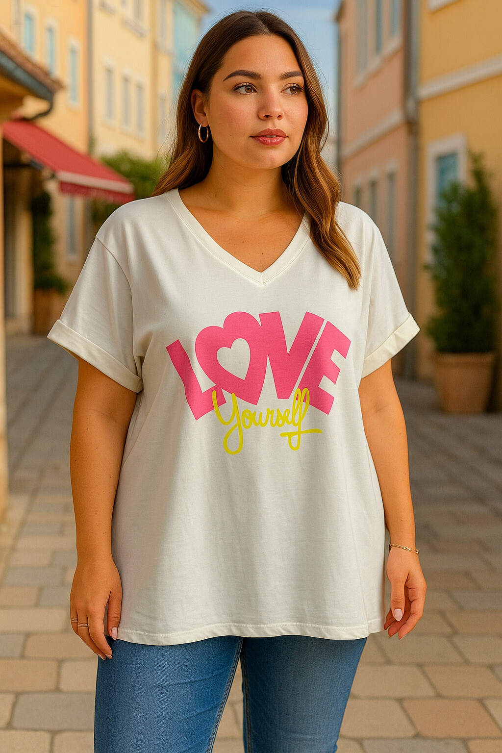 Grossista Amy&Clo - Plus Size T-shirt Oversize 'Love'