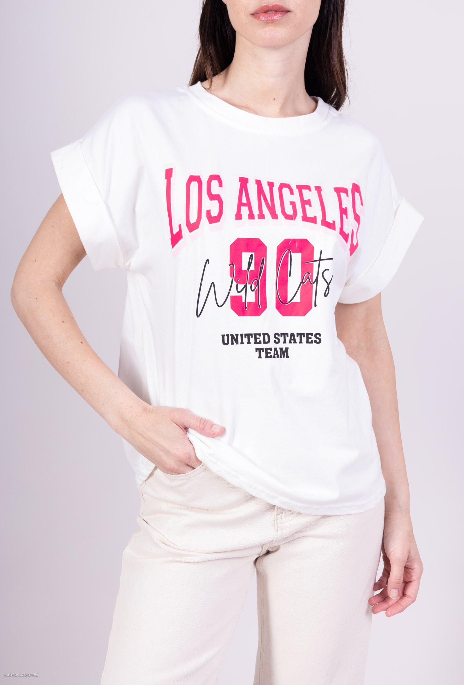 Grossiste Amy&Clo - T-shirt Los Angeles Femme