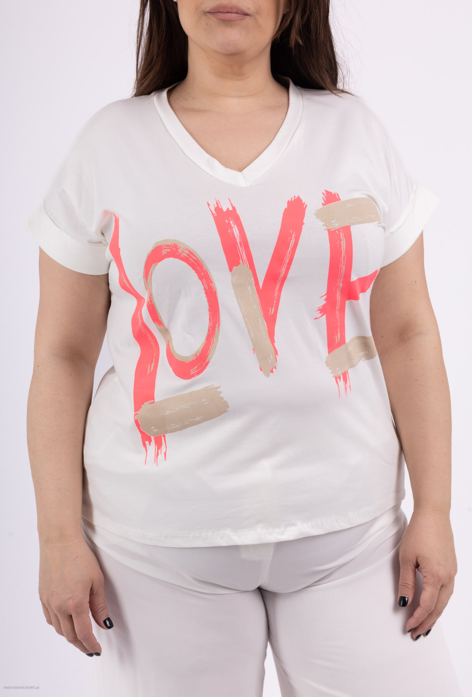 Wholesaler Amy&Clo - More size T-shirt Oversize 'Love'