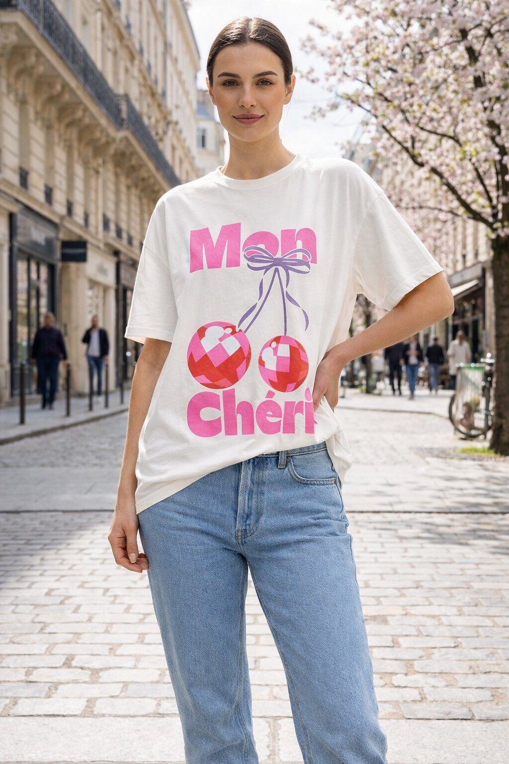 Großhändler Amy&Clo - Oversize T-Shirt MON CHERI