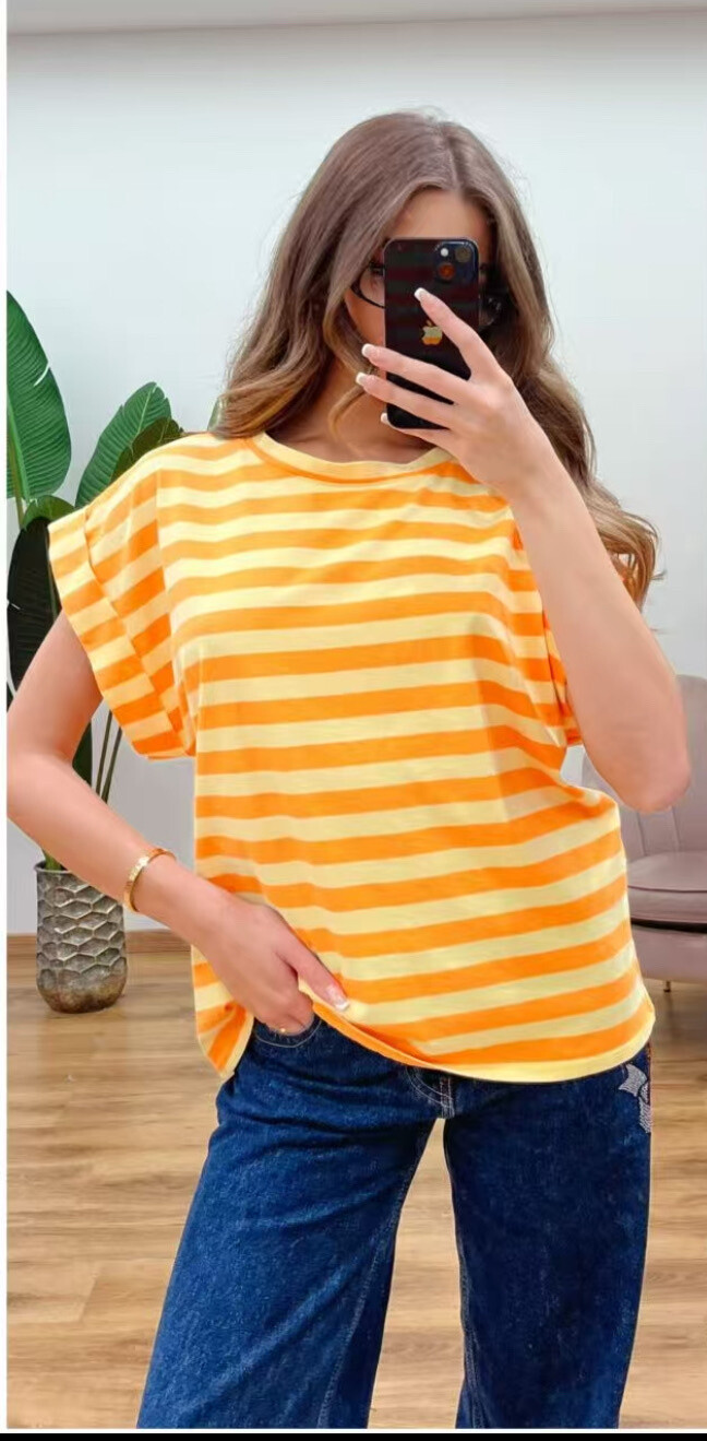 Wholesaler Amy&Clo - Striped Cotton T-shirt