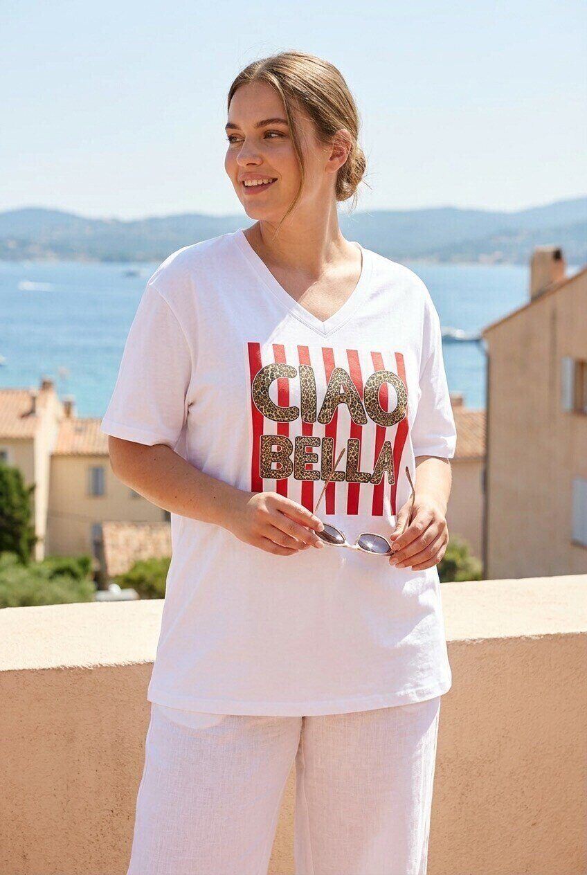 Mayorista Amy&Clo - TALLA GRANDE - Camiseta Ciao Bella