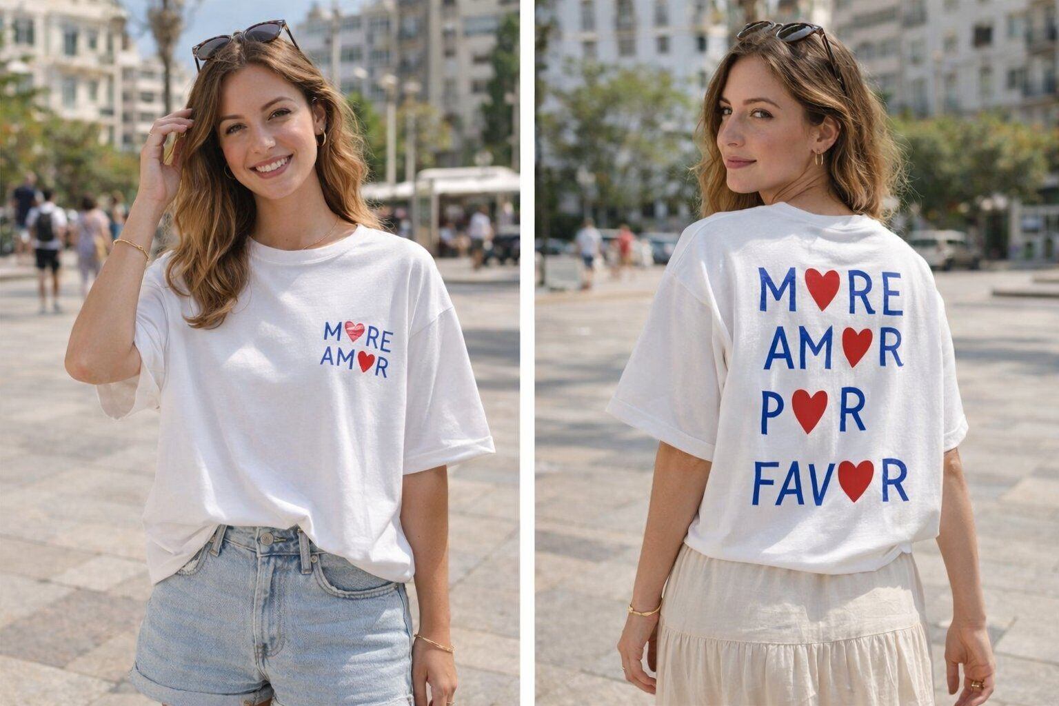 Mayorista Amy&Clo - Camiseta holgada estampada 'More Amor'
