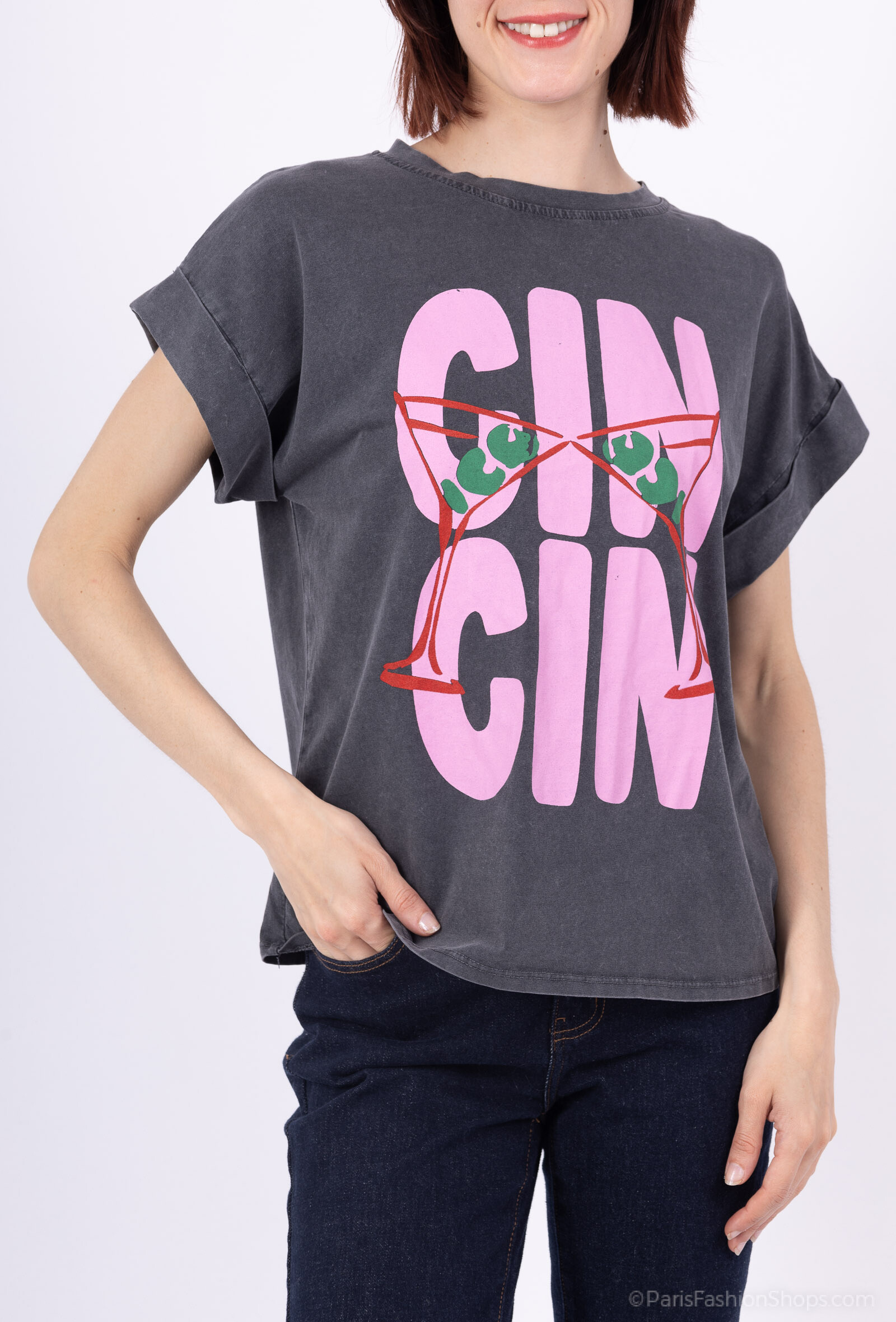 Grossiste Amy&Clo - T-shirt décontracté 'Gin'