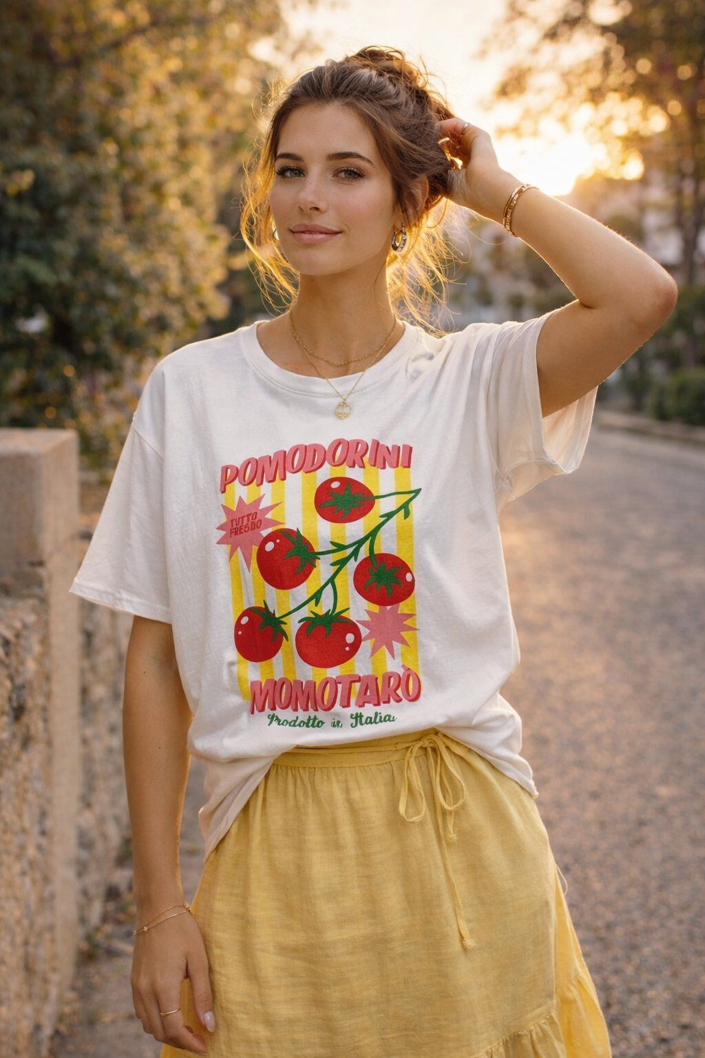 Grossiste Amy&Clo - T-shirt en coton motif tomates