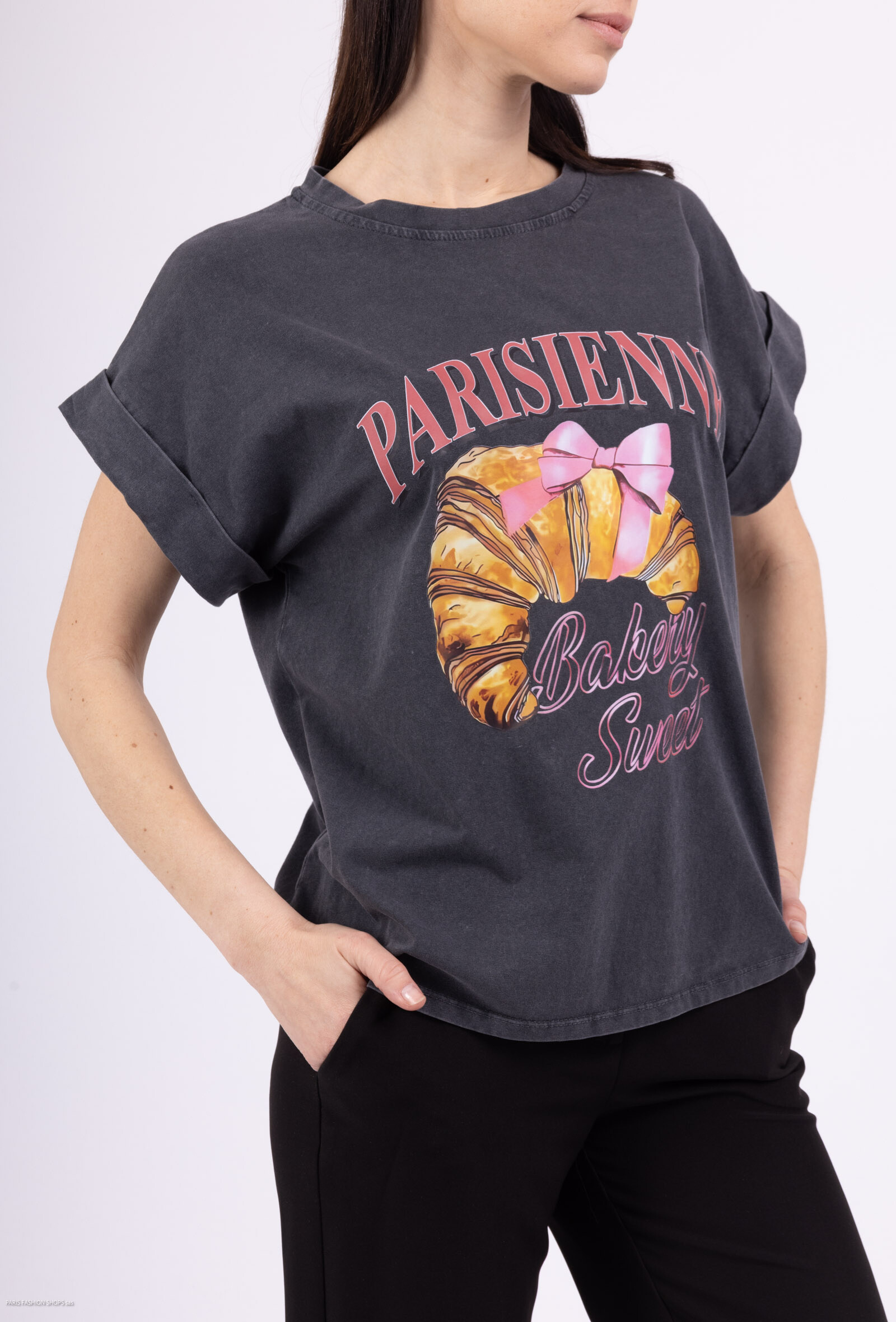 Wholesaler Amy&Clo - Washed Bakey Sweet t-shirt