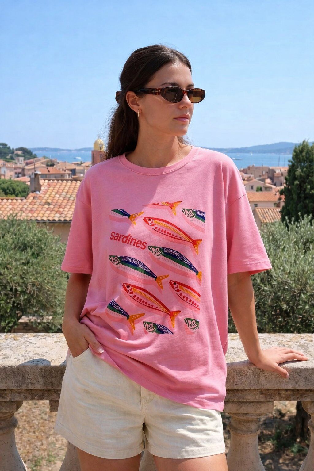 Grossiste Amy&Clo - T-shirt oversize SARDINES