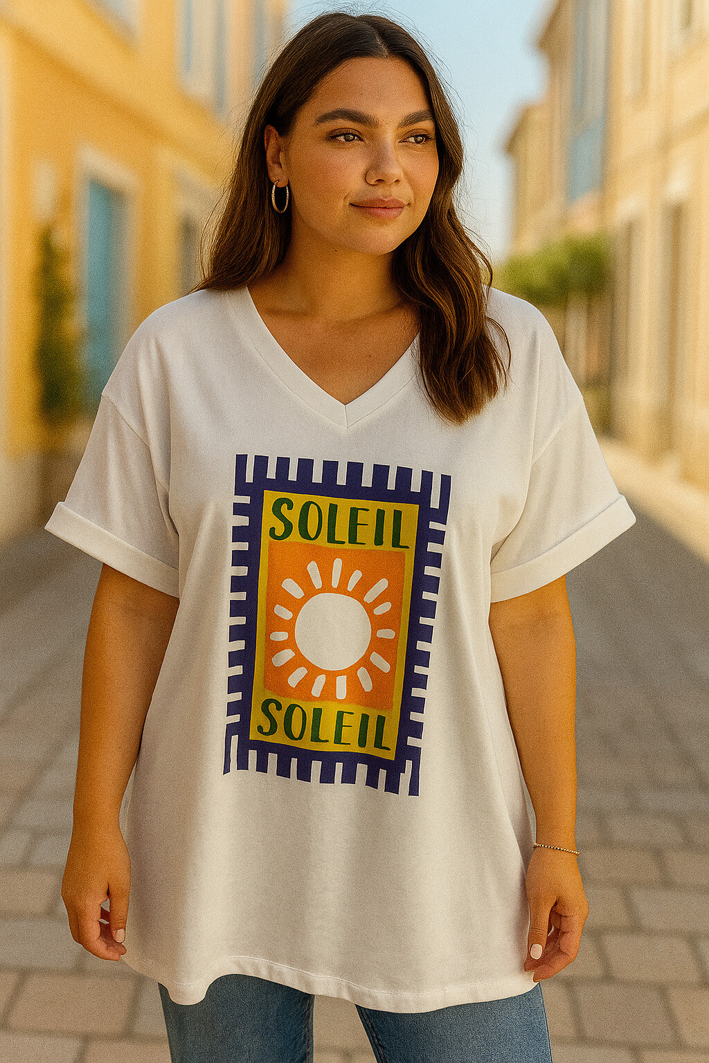 Grossista Amy&Clo - T-shirt Plus Size Plus Size "Soleil"