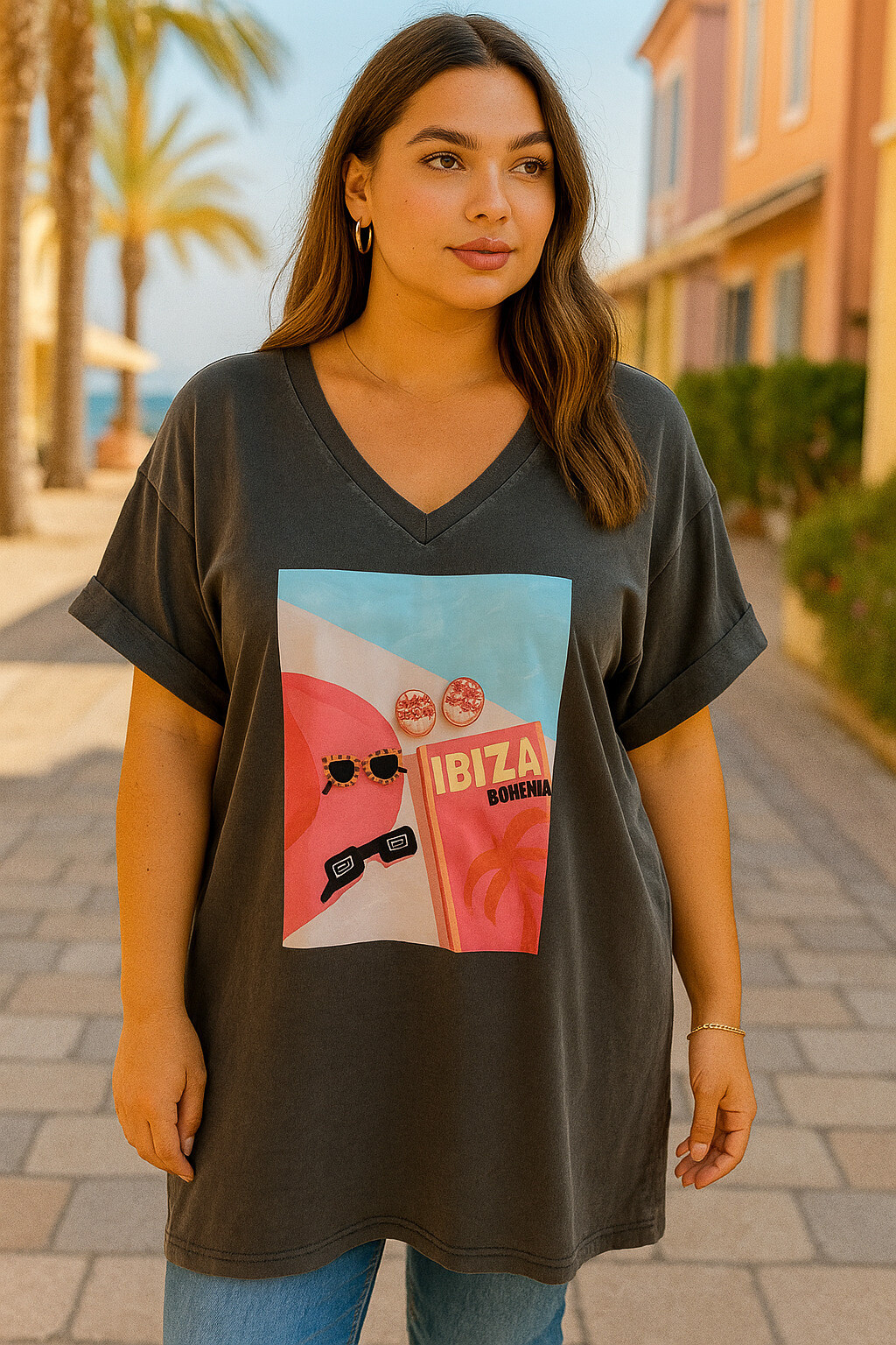 Grossista Amy&Clo - T-shirt taglie forti Plus Size Ibizaplans
