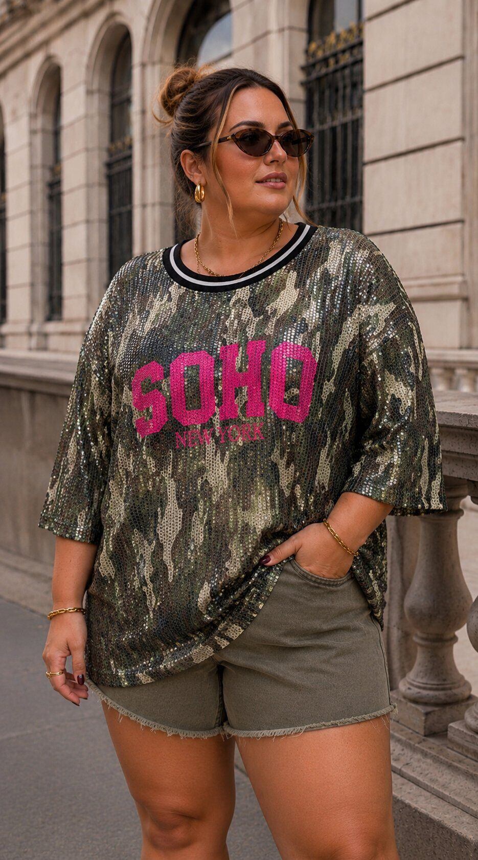 Grossiste Amy&Clo - PLUS SIZE Top SOHO à Sequins