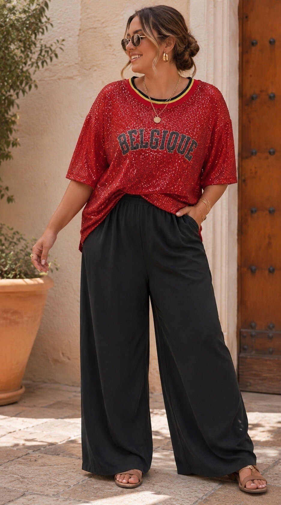 Mayorista Amy&Clo - Top de LENTEJUELAS TALLA GRANDE BELGICA