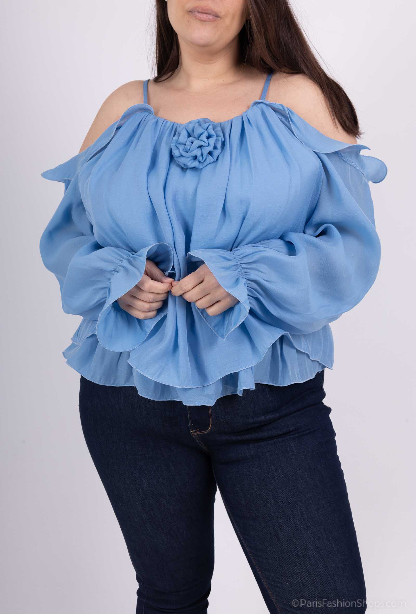 Wholesaler Amy&Clo - More Size Fluid Top with bare shoulder