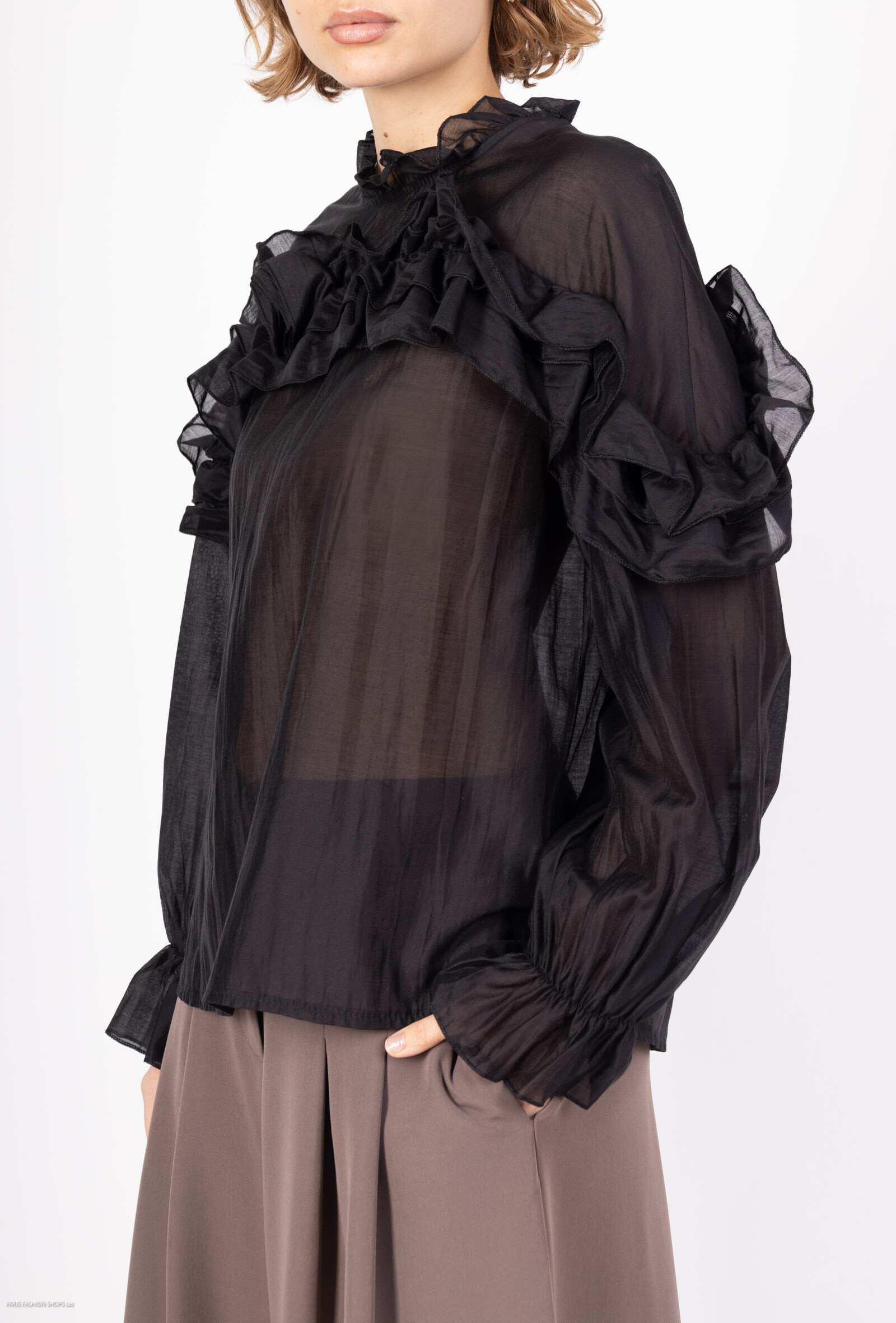 Wholesaler Amy&Clo - Fluid long -sleeved blouse with steering wheel