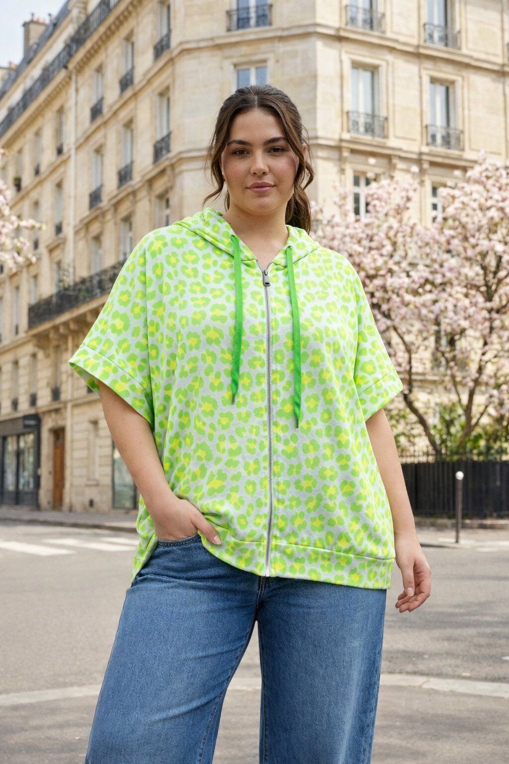 Mayorista Amy&Clo - Sudadera con capucha y cremallera TALLA GRANDE