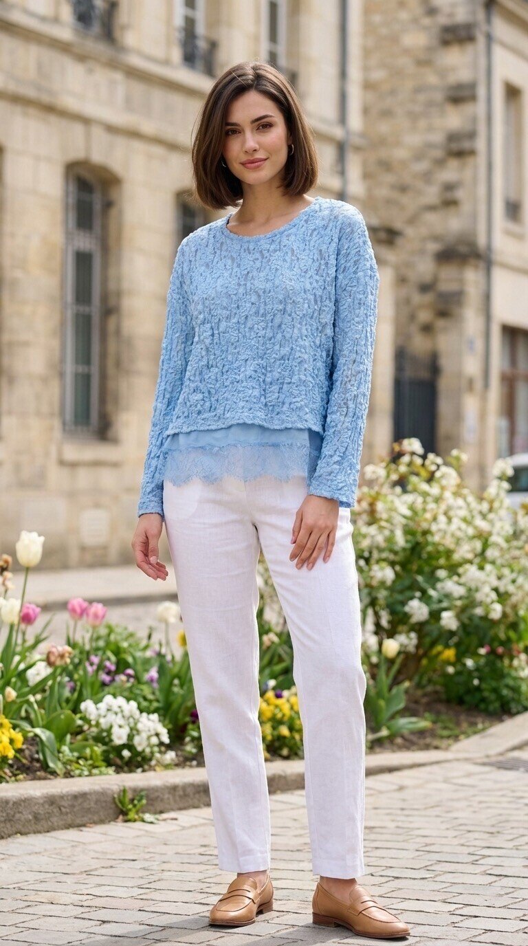Grossista Amy&Clo - Blusa in Pizzo 2in1