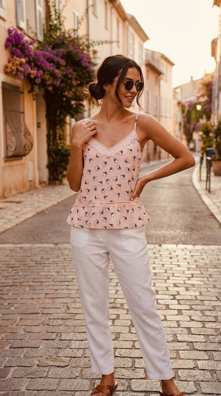 Mayorista Amy&Clo - Top de tirantes con estampado divertido